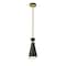 Z-Lite Soriano 1 Light Mini Pendant, Matte Black & Heritage Brass 728MP-MB-HBR - alternate 7